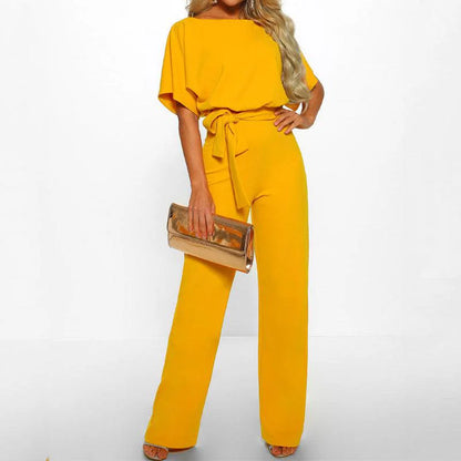 Elegant Overall Short Sleeve Jumpsuit