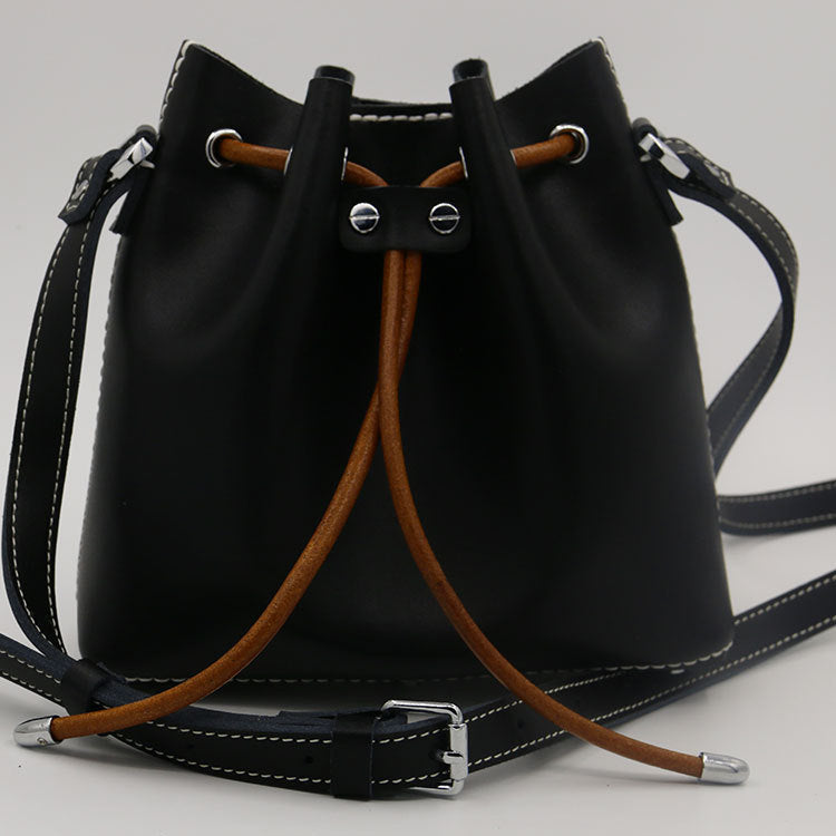 Leather Hand-stitched Bucket Bag