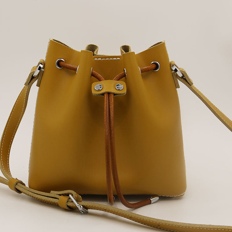 Leather Hand-stitched Bucket Bag