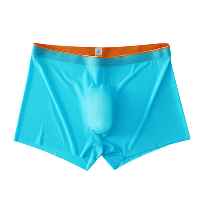 Men's Ice Silk Orange Edge Seamless Underwear Boxers