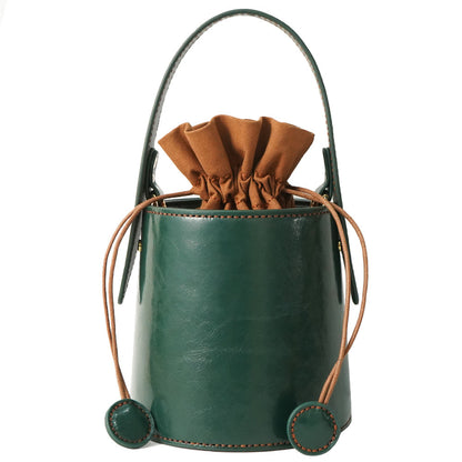 Girlfriend Girlfriend Gift Leather Women's Handmade Leather Bucket Bag