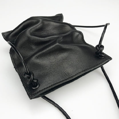 Crinkled Stacked Leather Cross Shoulder Bag