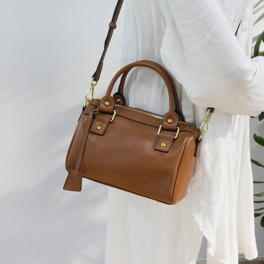 Top layer cowhide pillow crossbody bag