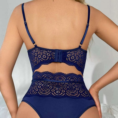 Sexy Women's Wear Chain Stitching Lace Underwear Suit