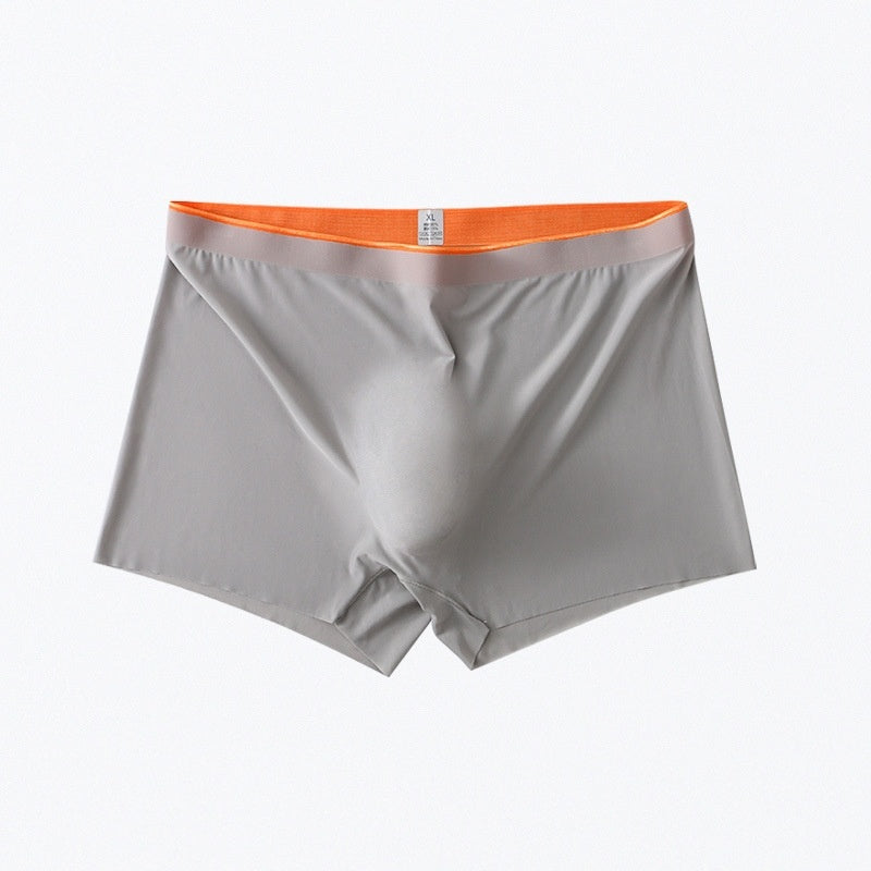 Men's Ice Silk Orange Edge Seamless Underwear Boxers