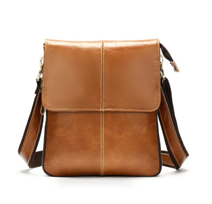 Leather Messenger Bag Vertical Casual Men's Shoulder