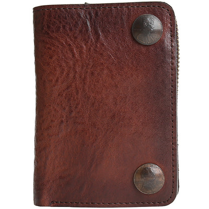 Men's High-end Short Wallet Buckle Top Layer Cowhide