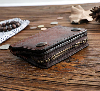 Men's High-end Short Wallet Buckle Top Layer Cowhide