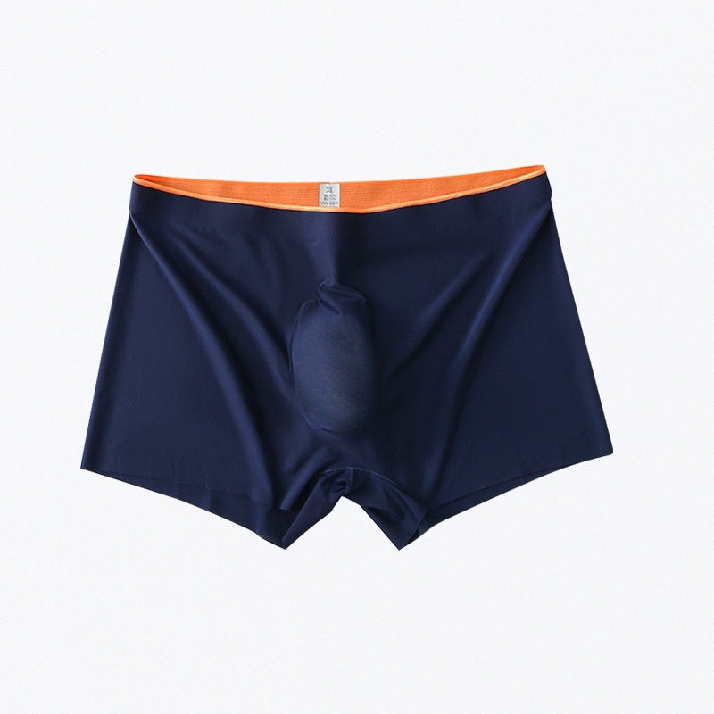 Men's Ice Silk Orange Edge Seamless Underwear Boxers