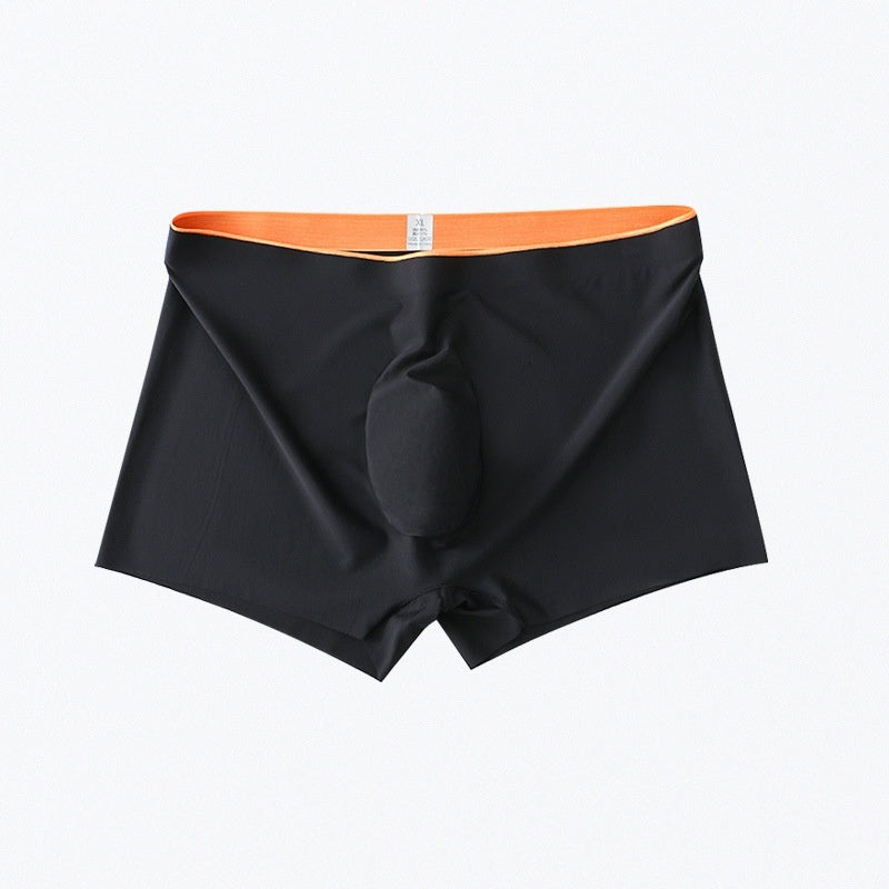 Men's Ice Silk Orange Edge Seamless Underwear Boxers