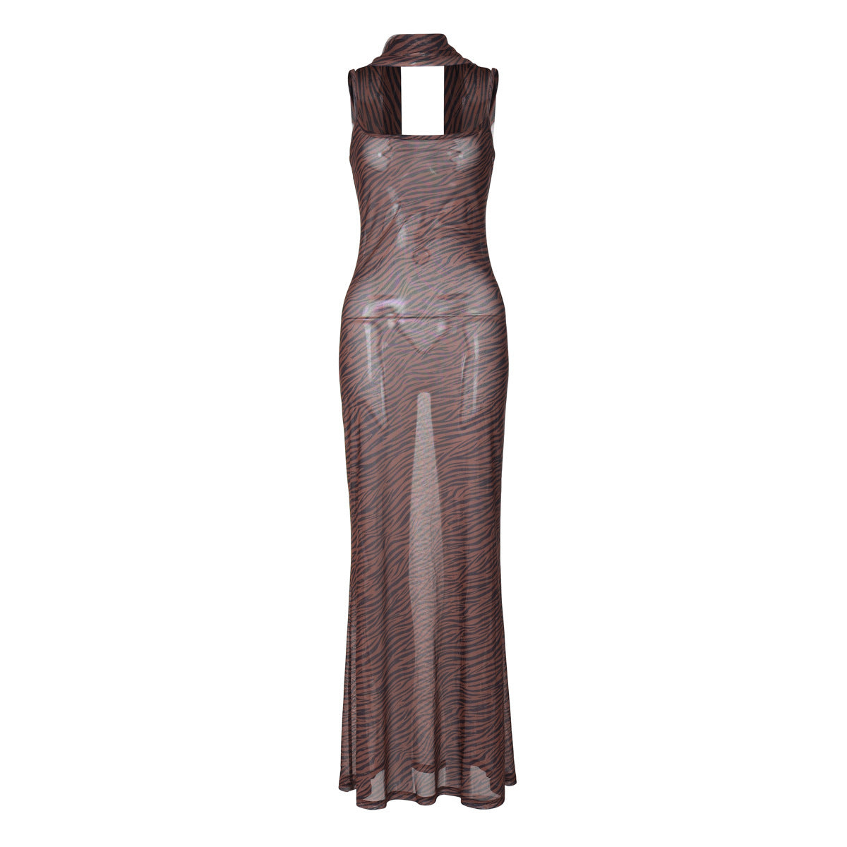 Sling Voile Sheath See-through Slim-fit Dress