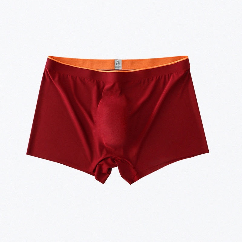 Men's Ice Silk Orange Edge Seamless Underwear Boxers