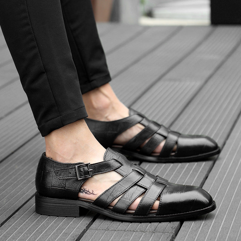 Hollow Business Formal Men's Comfortable Buckle Shoes