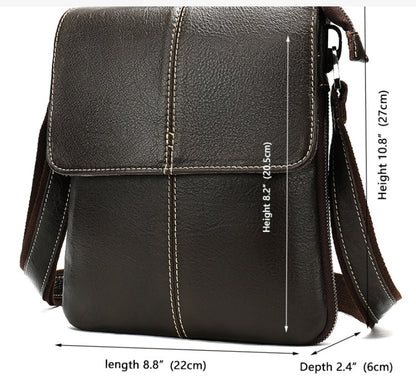 Leather Messenger Bag Vertical Casual Men's Shoulder